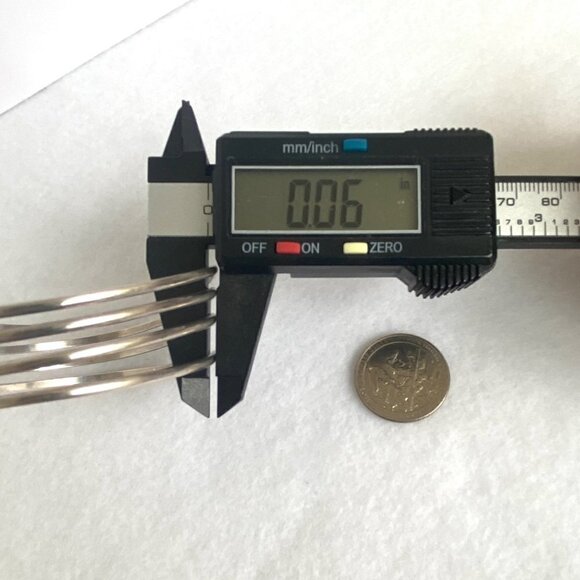 Sterling Silver 925 Modernist 22MM Wide Multi Row 4 Band V Cuff Bracelet Sz 7.5" - Picture 16 of 16